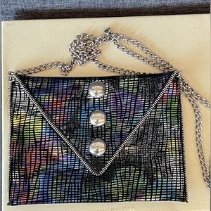 JJ Winters colorful metallic envelope style crossbody/clutch